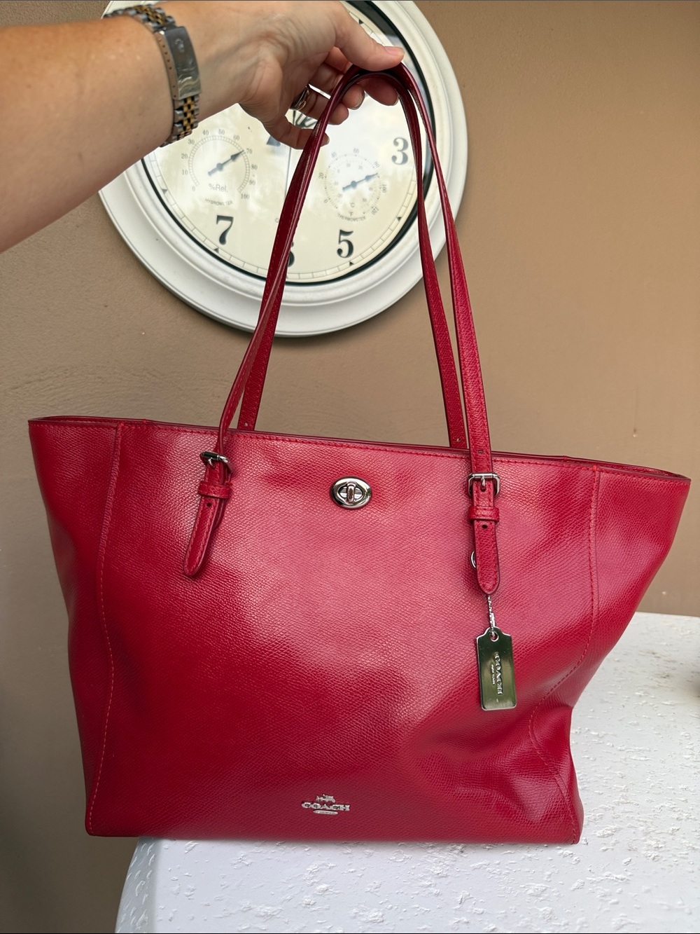 Coach leather tote
